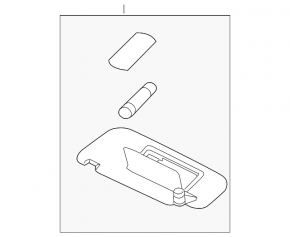 Right visor Mitsubishi Outlander Sport ASX 10-15 gray, with backlight, for dry cleaning, without hook