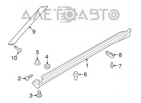 Front pillar trim outer front right Nissan Maxima A36 16-17
