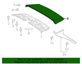 Trunk door spoiler central Toyota Rav4 19-