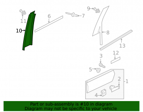 Door trim side rear left VW Touareg 11-17 front
