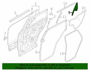 Triangle corner door rear right Nissan Rogue 21-24