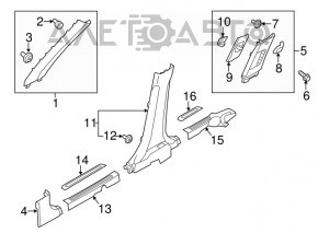 Front left inner door sill trim Kia Niro 17-22 HEV, PHEV black, scratches