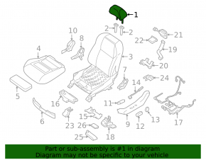 Front left headrest for Nissan Maxima A36 16-17, black leather