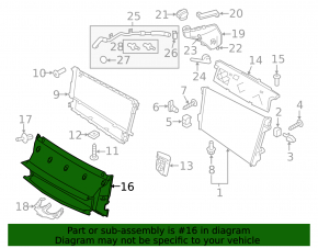 Lower radiator deflector Porsche Panamera 14-16 4.8 without radar