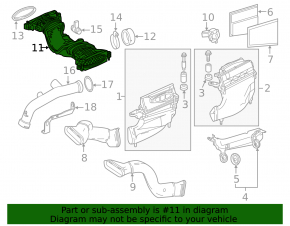 Turbocharger pipe for Mercedes W166 ML 12-16 3.0d, with MAF flow meters