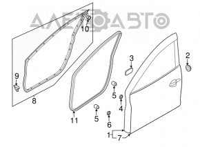 Door bare front left Mazda 3 14-18 BM