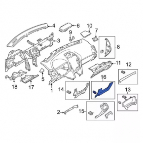 Driver's knee pad Ford Explorer 16-19 black