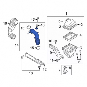 Air Duct Ford Edge 19-24 2.0T Middle Part