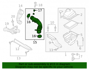Air Duct Ford Edge 19-24 2.0T Middle Part