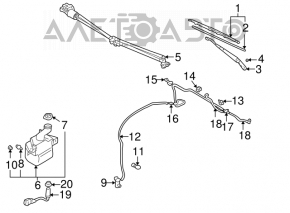 Right washer nozzle for Mitsubishi Galant 04-08