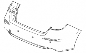 Bare rear bumper for Honda Civic XI FE/FL 22-24 with 4D parking sensors