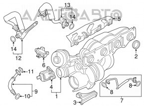 Turbocharger assembly with manifold BMW 3 F30 12-14 N20