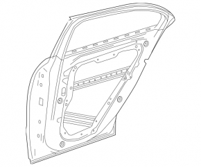 The bare rear right door of the Mercedes GLA 15-20