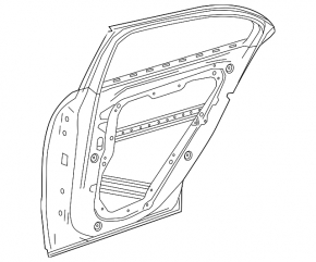 The bare rear right door of the Mercedes GLA 15-20