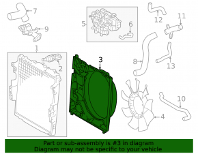 Diffuser radiator shroud bare Toyota Tundra 22-26 3.4