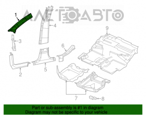 Front pillar trim upper right Jeep Cherokee KL 14-18 gray, scratch