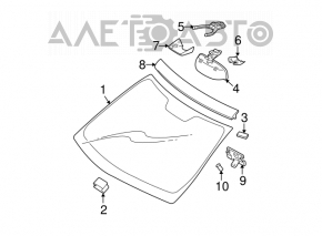 Mercedes W211 interior mirror, black