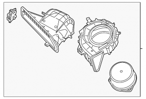 The bare heater housing and ventilation for the Nissan Murano z52 15-24