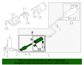 Exhaust line middle part with catalytic converter Kia Forte 19-24 2.0