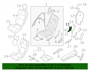Volvo XC90 16-25 black 2nd row seat trim, right side, left