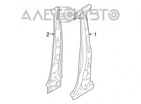Body pillar center left VW Atlas 18-24
