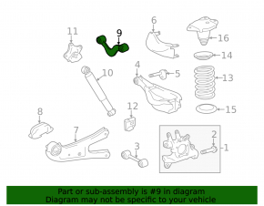Upper rear right control arm for Toyota Highlander 14-19