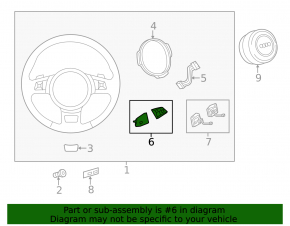 Audi A6 C7 12-18 steering wheel control buttons complete without steering wheel heating
