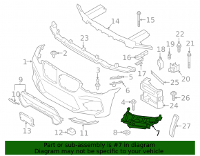 Left front bumper mount for headlight BMW X3 G01 18-23 2020-21.