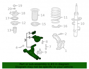 Lower control arm, front right, Acura RDX 19-25
