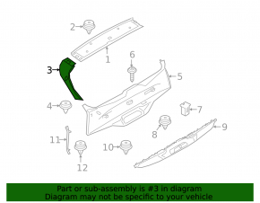 Rear upper door trim right BMW X5 G05 19-23 black