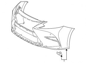 Bare front bumper Lexus ES300h ES350 16-18 rest without parktr