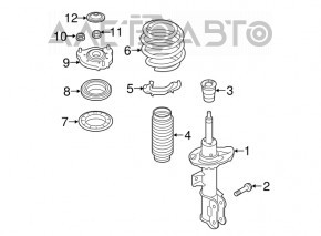 Front left spring Hyundai Sonata 15-19 stiffness white blue green