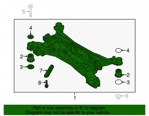 Rear subframe Kia Sorento 16-20 FWD
