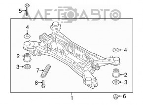 Rear subframe Kia Sorento 16-20 FWD