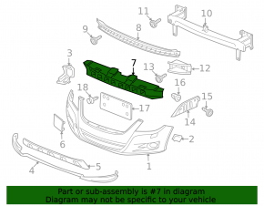 Front bumper absorber for VW Tiguan 2009-2011 pre-restoration