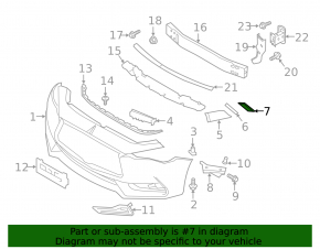 Front bumper mount, left wing, Infiniti Q60 17-20