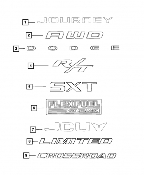 Emblem inscription CROSSROAD tailgate Dodge Journey 14-20