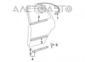 Door trim lower rear left Lexus ES300 ES330