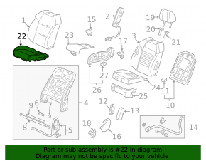 07-09 Acura MDX passenger seat without airbag, black leather, blown airbag