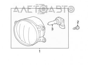Left fog light for Toyota Prius V 15-17 for polishing