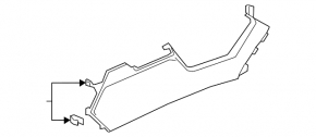 Right side center console trim for Honda Clarity 18-21 USA, black, scratches, broken fasteners