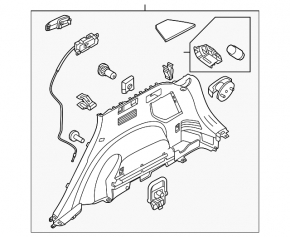 Left arch trim for Kia Sportage 23-26 HEV, black