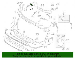 Rear bumper mount on the upper left reinforcement for Hyundai Santa FE 19-20 USA
