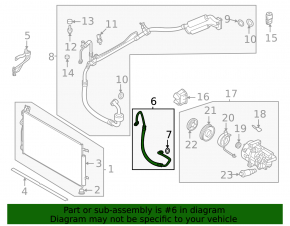 Kia Sportage 23-26 2.5 amp air conditioner condenser-compressor hose