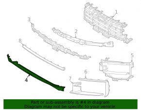 Lower grille of the front bumper of the Porsche Cayenne 24-26 Turbo GT Coupe