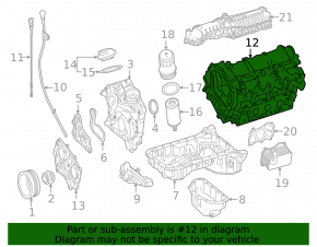Cylinder head assembly left Mercedes GLS-class X166 15-19 3.0 M276 DE30LA
