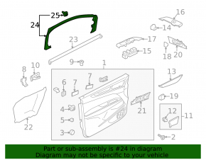 Lincoln MKC 15-19 inner front left door frame