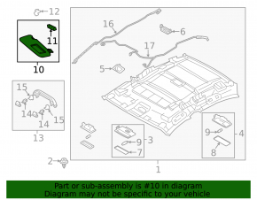 Left visor Mazda 3 14-18 BM gray, without hook