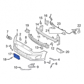 Ford Fusion mk5 19-20 front license plate scratch