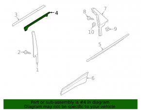 Upper rear right door seal for Land Rover Range Rover Velar 18-23 short